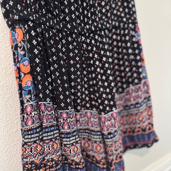 Angie Hippie Boho Black and Colored Patterned Strapless Romper - Picture 6 of 6